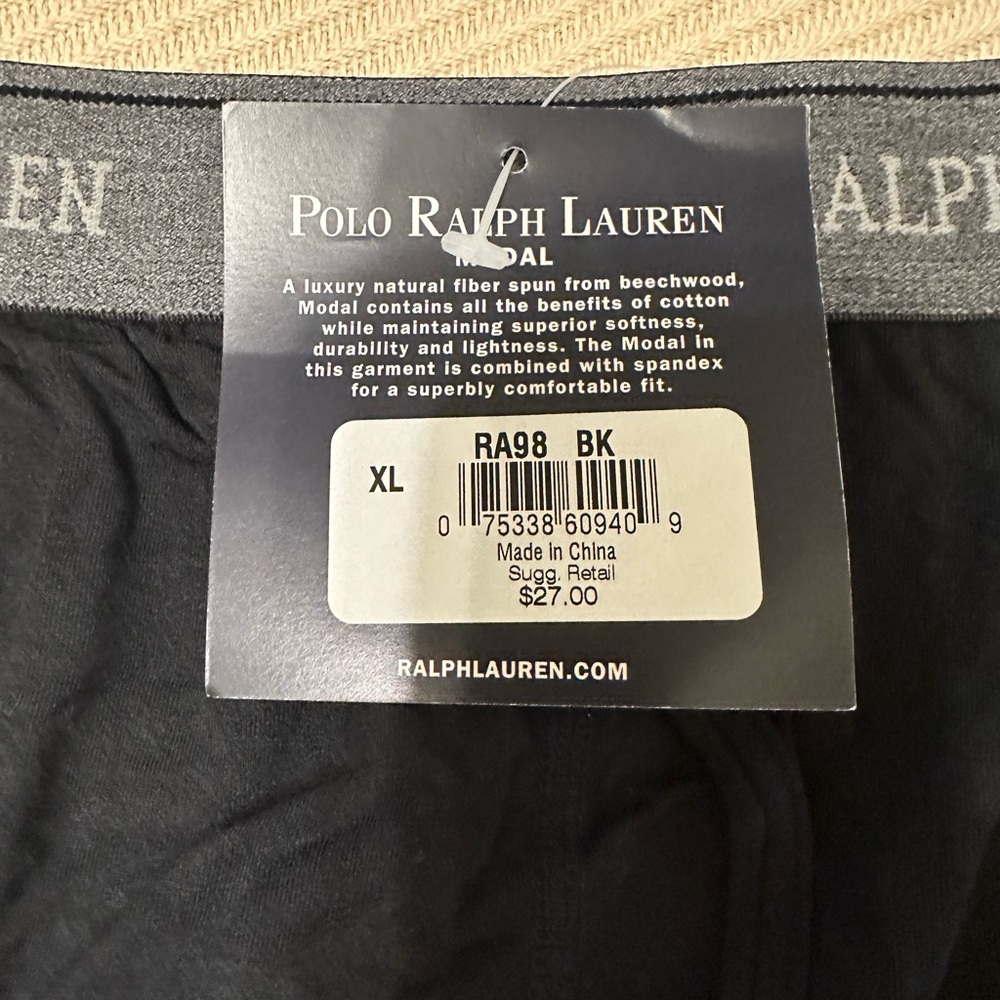 Polo Ralph Lauren Black Boxer Brief Underwear - Picture 2 of 4